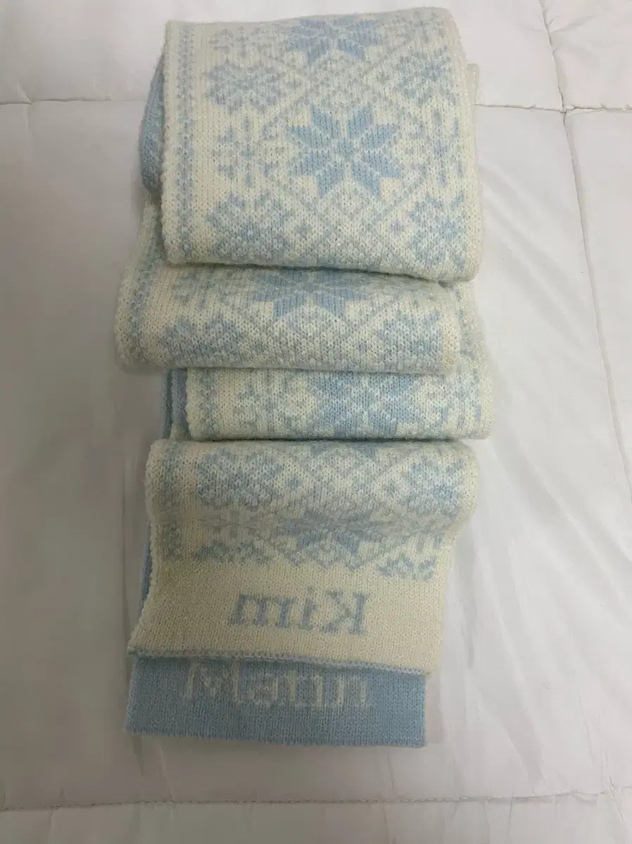 마뗑킴 노르딕 니트 목도리 snowflake muffler ivory